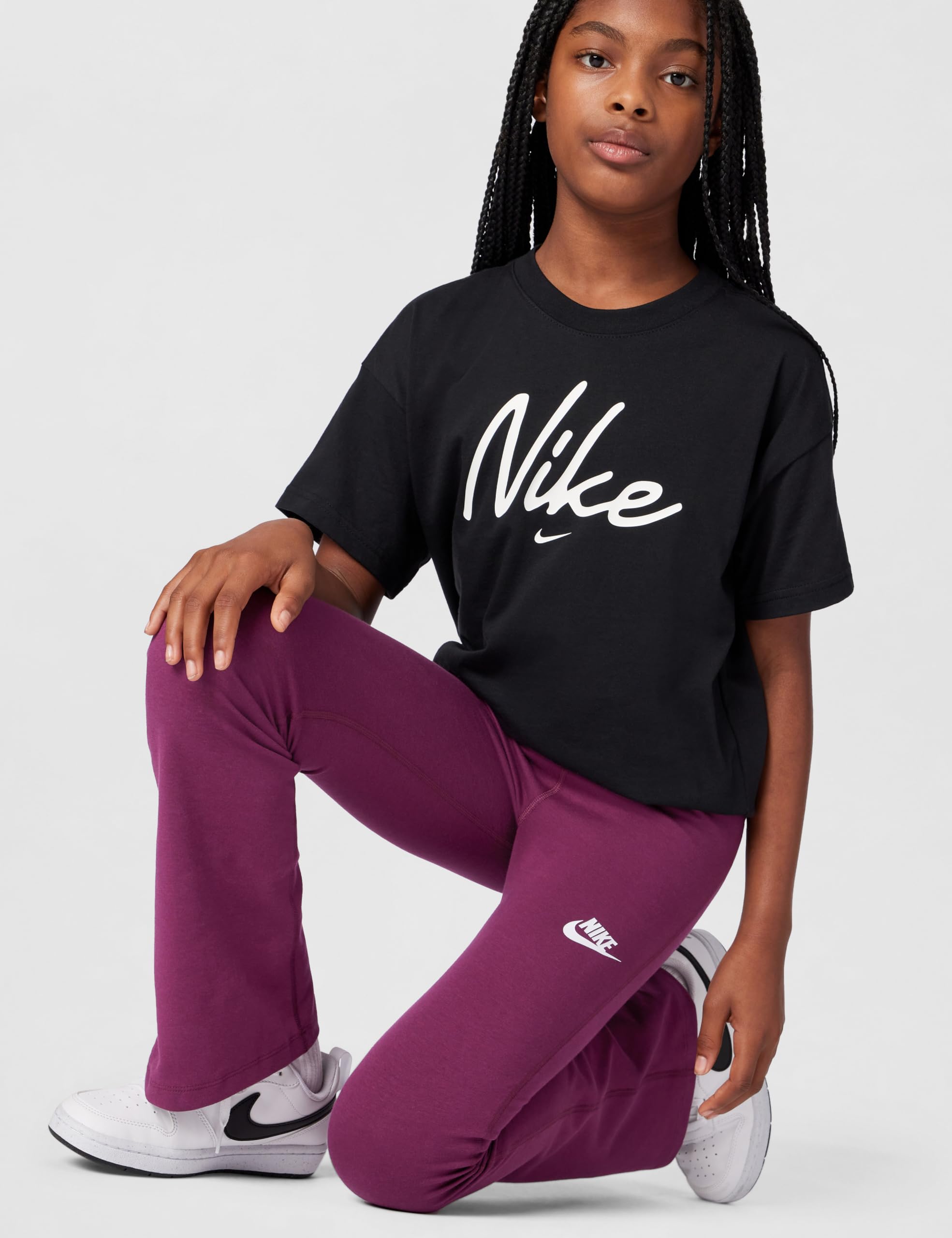 NIKE G Nsw Clssc Hr Flare Tght Lbr - Tights Dziewczynki