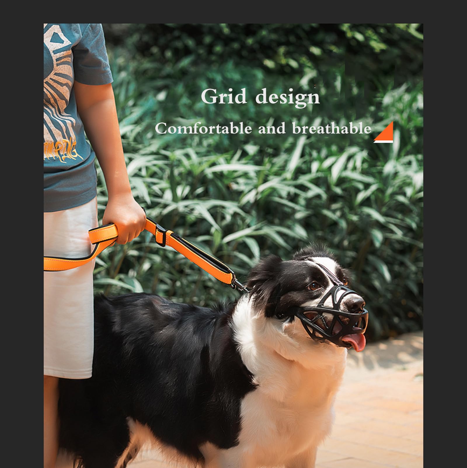Kagańka dla psów, Pies pozwala na dyszenie, picie i szkolenie, z mocnym plastikowym koszykiem pysk, zapobiega jedzeniu, gryzieniu żuciu, ochraniacz usta dla psa(Black,S)