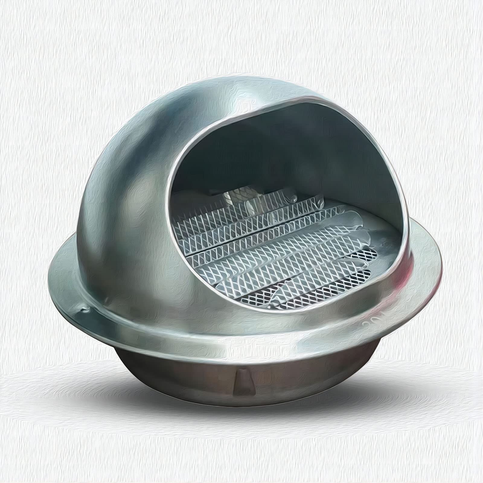 WORDFUN Grille Ronde Couvercle De Ventilation, Grille D'aération en Acier Inoxydable, Grille De Ventilation Hotte, Grille D'évacuation avec Filet Couvercle, Bouche D'Extraction