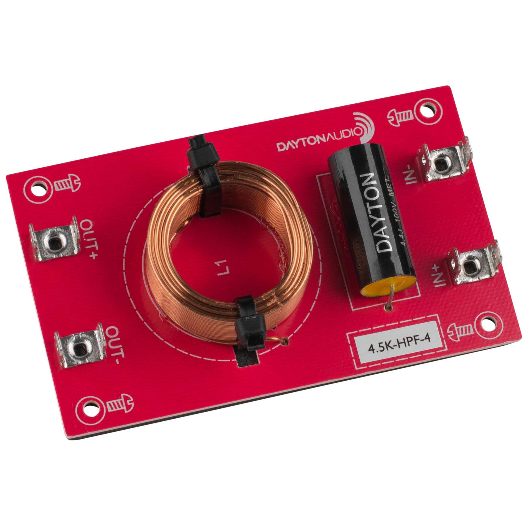 Dayton Audio 4.5k-HPF-4 High Pass Speaker Crossover 4,500 Hz 12 dB/Octave