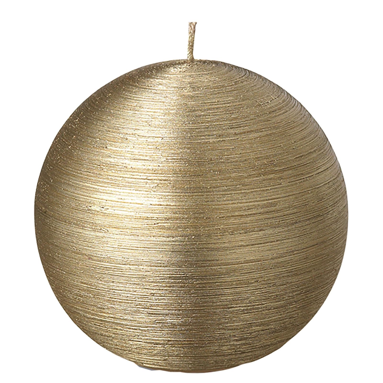 Bougies La Francaise - Ball Candle - Made in Europe, Gold Color, 200g, +/- 15-Hour Burn Time - Diameter 3.15 inches