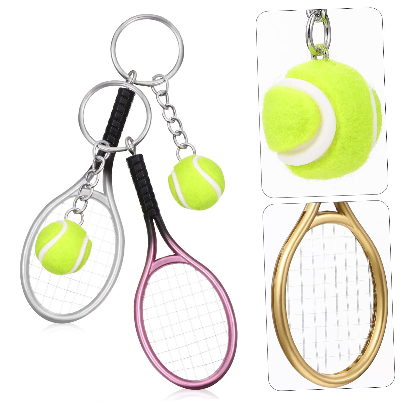 15pezzi Portachiavi Tema Tennis Con Racchetta e Pallina Creativo Per Amanti Dello Sport Accessori Per Zaini e Souvenir Decorativi