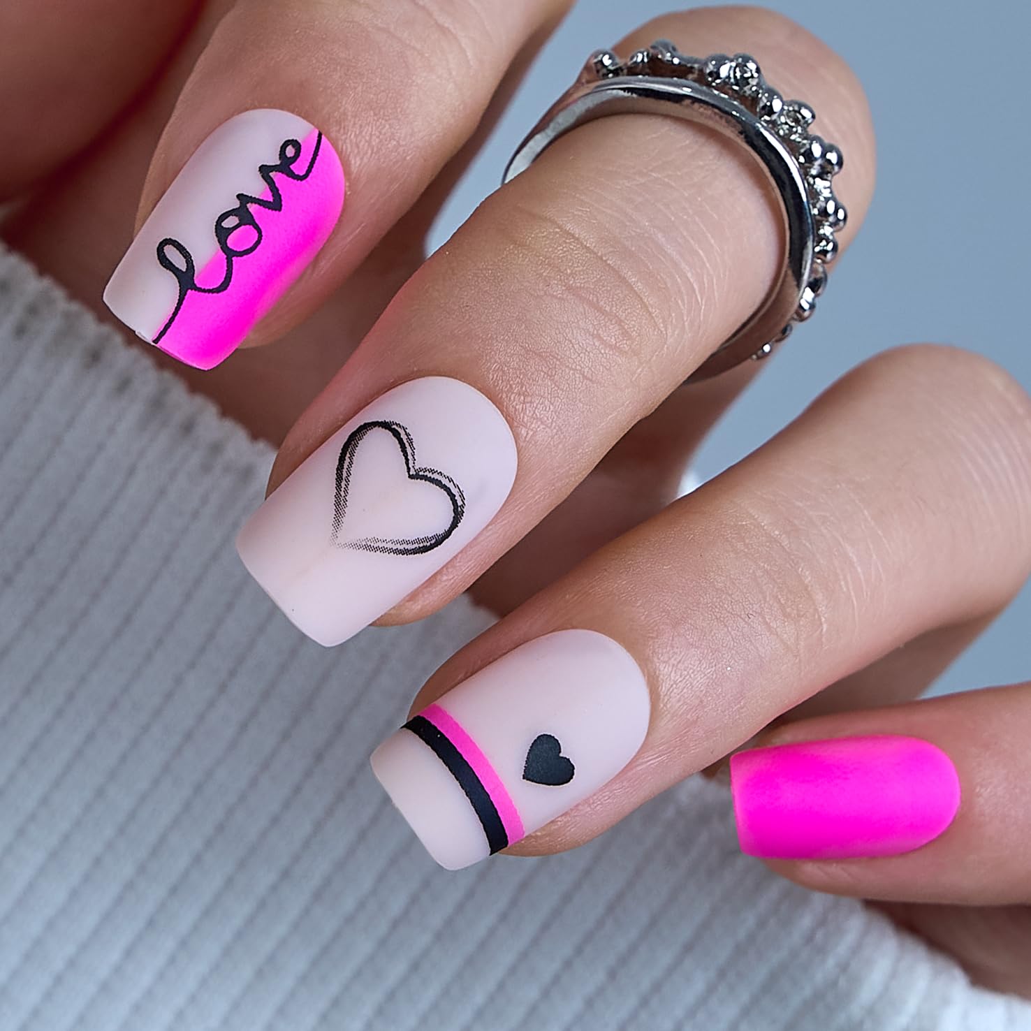Photo 1 of ***MISSING ITEM*** Curvlife Press on Nails Acrylic Fake Nails with Design Full Cover False Nails Reusable Nail Kit with Nail Glue Adhesive Tabs Nail File Artificial Glue on Nails (rose, 30pcs)