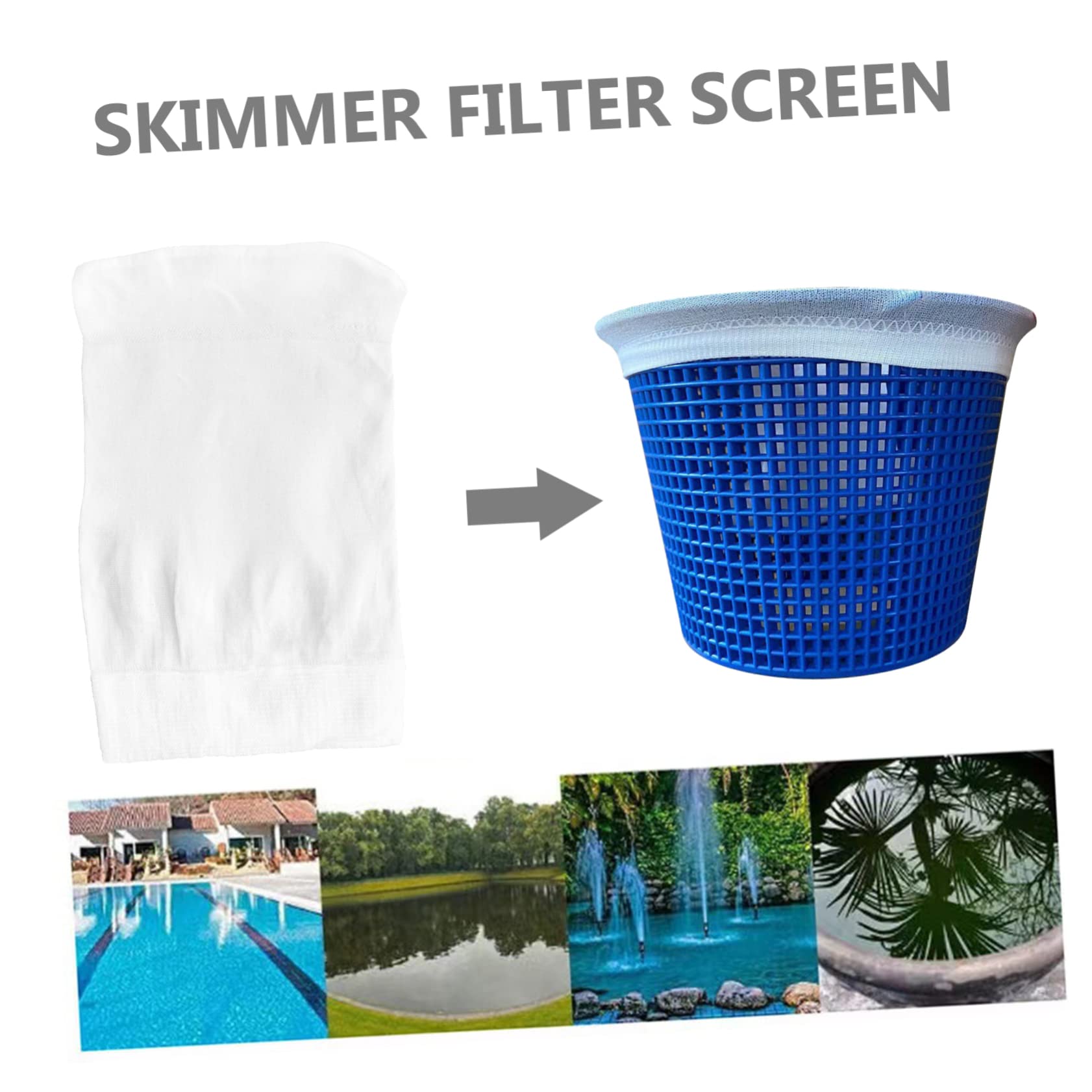TOYANDONA 2 Juegos Filtro de Cesta filtrar Calcetines de Cesta de Filtro de Piscina colador Bolsa de Cesta para Skimmer Filtro elástico Accesorios de Limpieza de Piscinas paño Azul