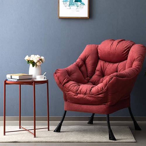 Miniatura 289 de HollyHOME - Silla perezosa grande de tela para sala de estar, silla de lectura, acogedora silla de descanso con reposabrazos, sofá de ocio, color