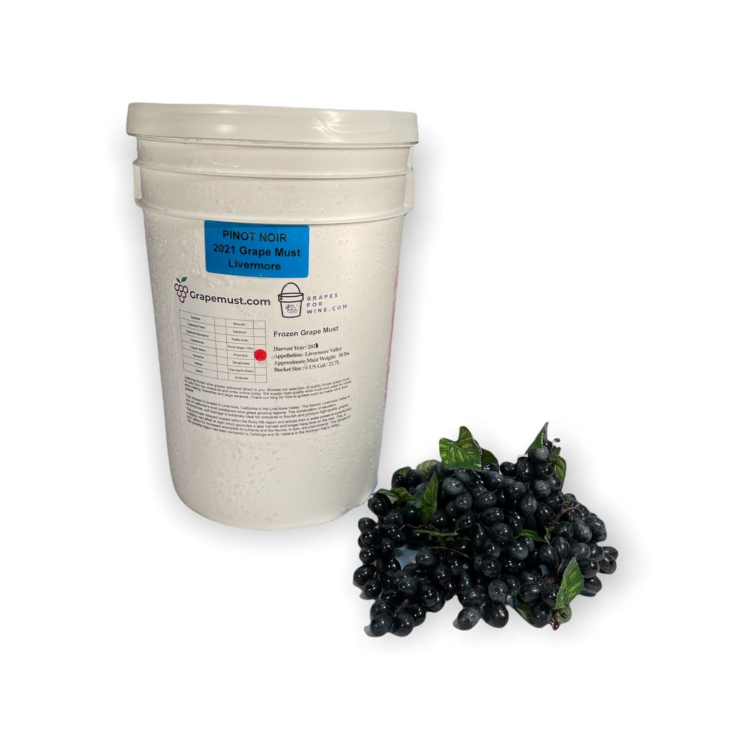 2021 Pinot Noir Bucket Frozen Grape Must 6 Gallons - Livermore Valley California