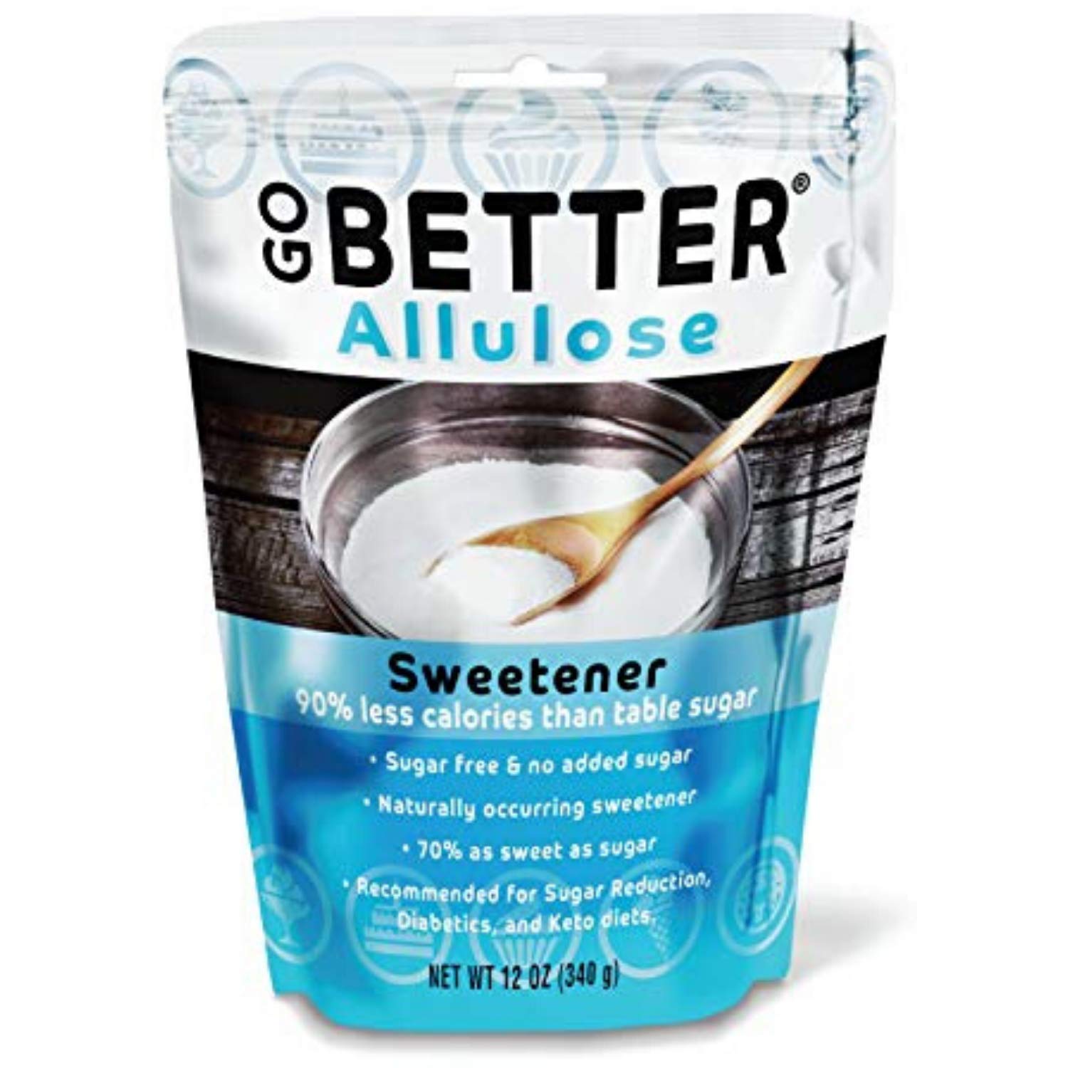 GO BETTER Allulose Sweetener | Keto, Paleo & Diabetic Friendly | Zero-Carb Granulated Low Calorie All Natural Sugar Substitute (12 Ounce (Pack of 1))