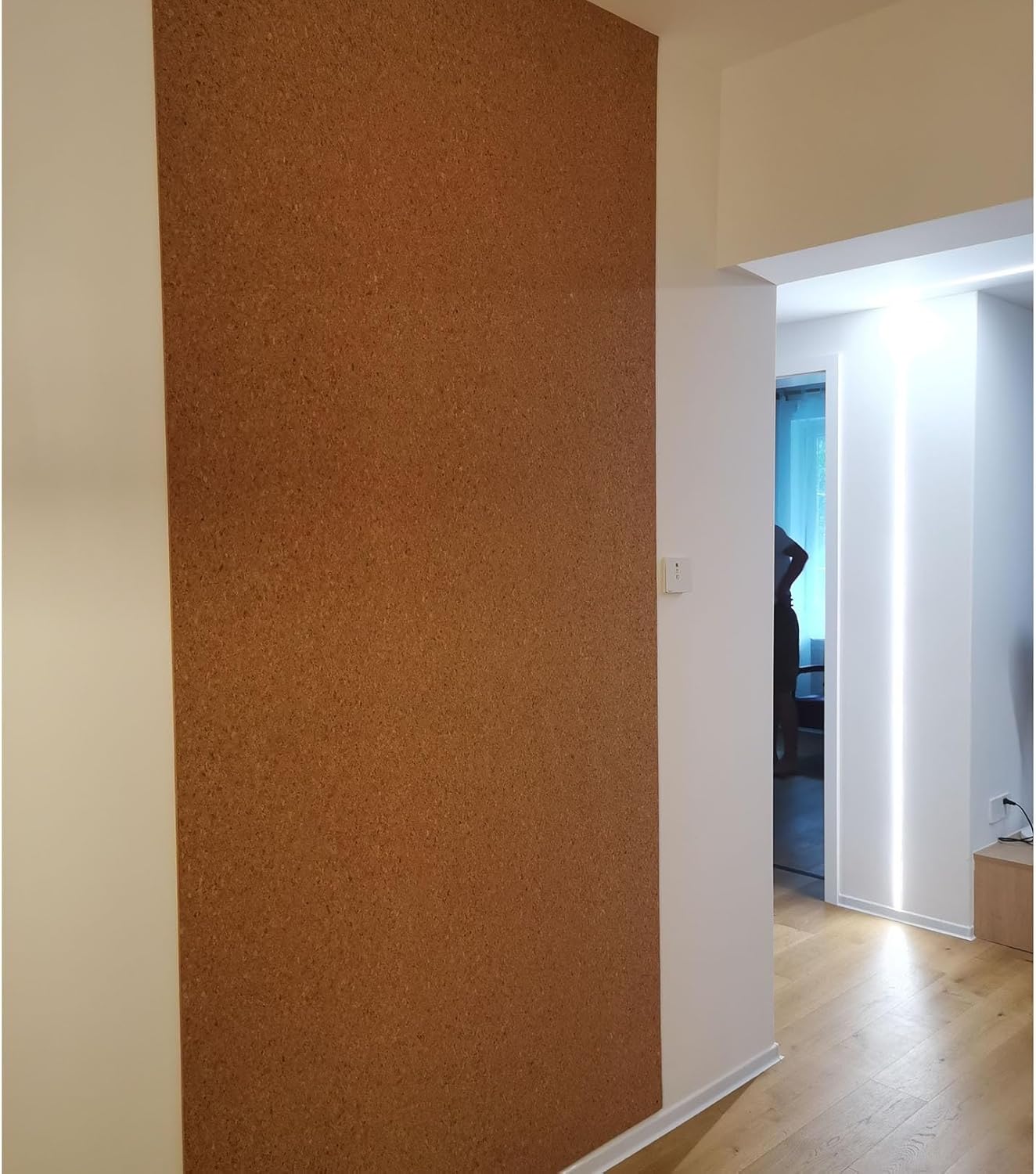 Cork Roll, Cork Board For Office, Cork Shelf Liner, Bulletin Board Sheet, Easy To Cut, 1/3" 1/4" Thick, For Floor Home Board Corner Wall Line, Brown(Color:Thick 8mm,Size:1.2mx2.5m(3.9ftx8.2ft))