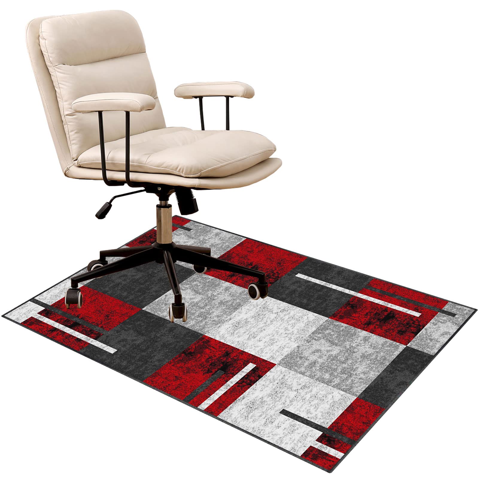 EYZO Office Gaming Computer Chair Mat For Carpeted Floor, Desk Chair Mats Hardwood Floors, Multi-Purpose Protector Chair Carpet For Home Office, Round Floor Mat,Protects Floors, 90 × 120 cm Rug