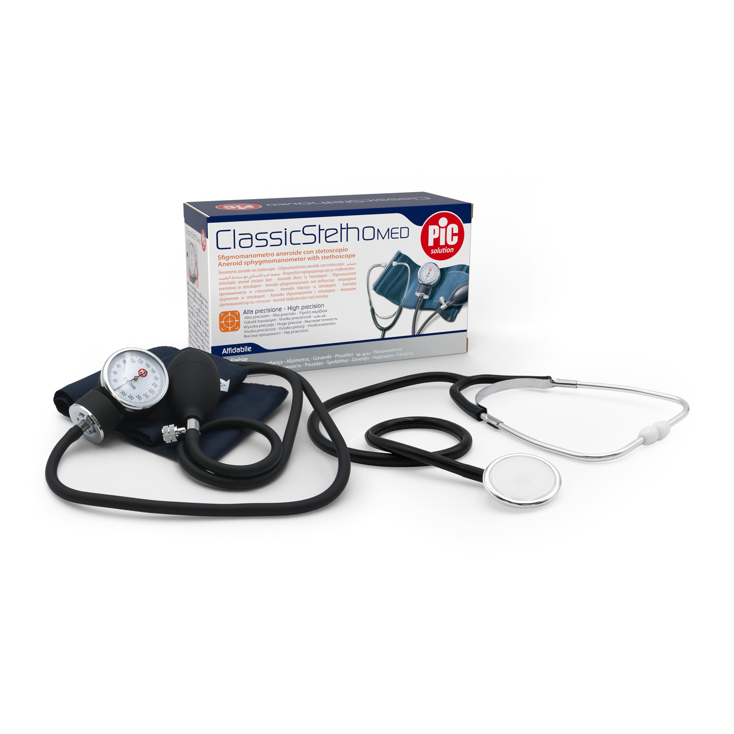 Pic Solution Misuratore di Pressione Aneroide con Stetoscopio per Uso Professionale ClassicStethoMED