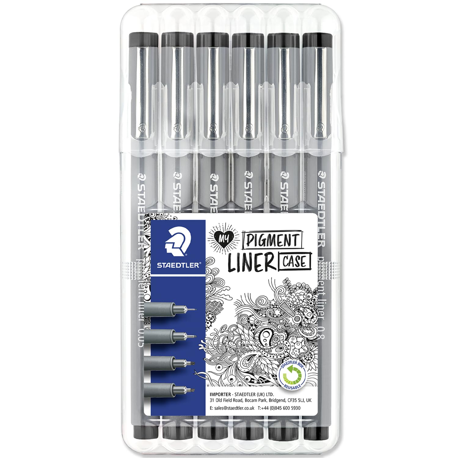 STAEDTLER 308 Pigment Liner Fineliner Pens, Black