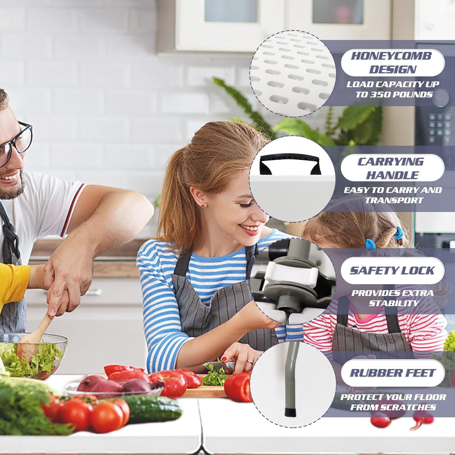 Camp Field 4FT Folding Table, Portable Heavy Duty Rectangular Folding Utility Table Quick Setup Indoor & Outdoor Table for Camping, Picnic, Parties & Events. (White, 4FT)