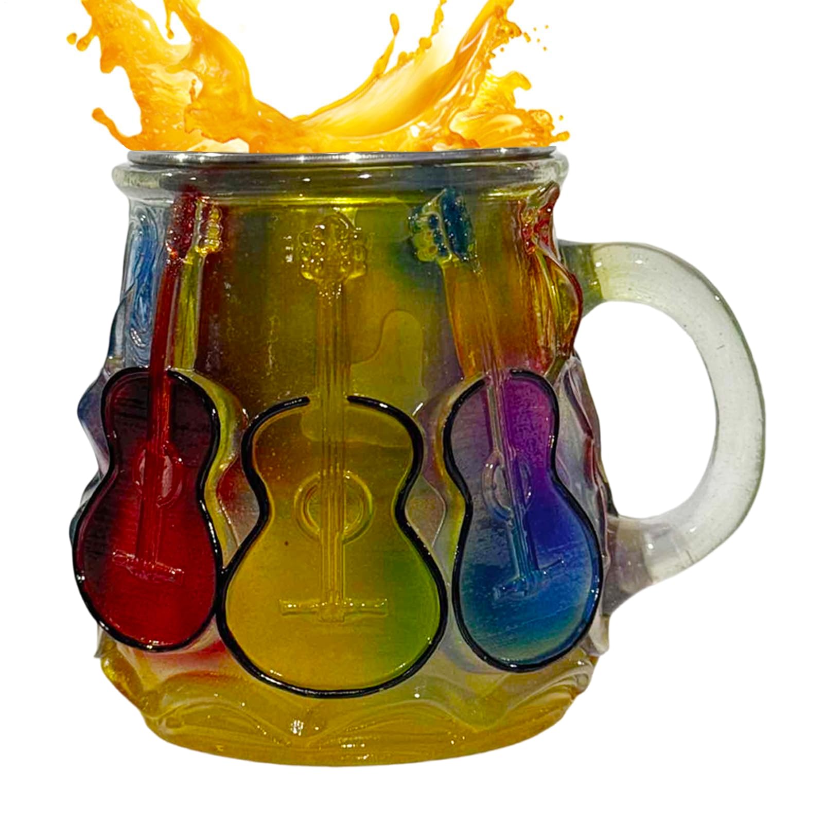 Taza de té para guitarrista de cerámica con asa original y detalles artísticos musicales