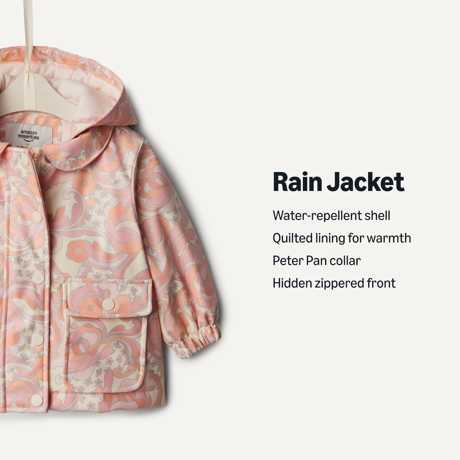 Amazon Essentials x Sofia Grainge Toddler and Baby Girls' Water-Repellent Rain Jacket - Image 2