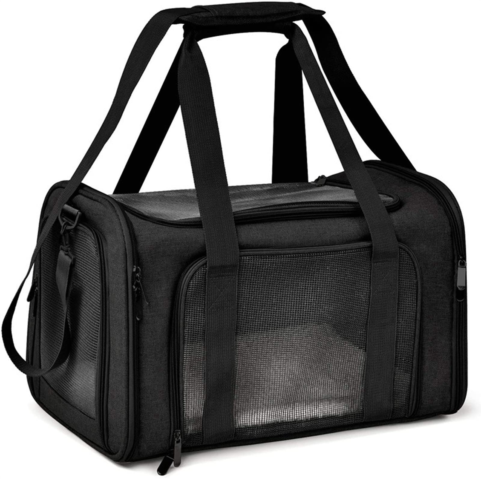 TOFFCAEA Cat and Dog Carrier Bag (M, Black)