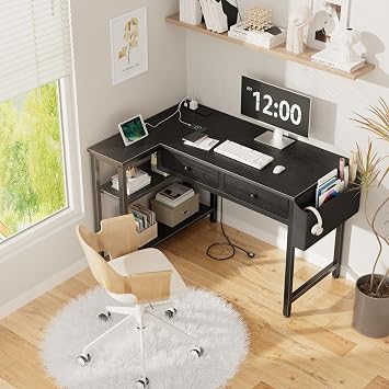 DLisiting Black Corner Desk for Small Space