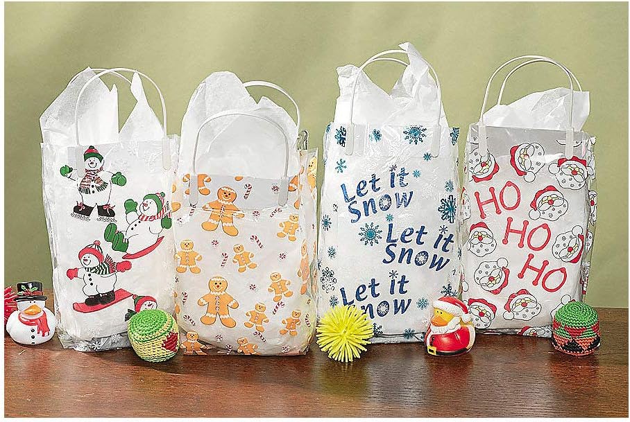 Fun Express Cellophane Holiday Bags W/handles (4dz) for