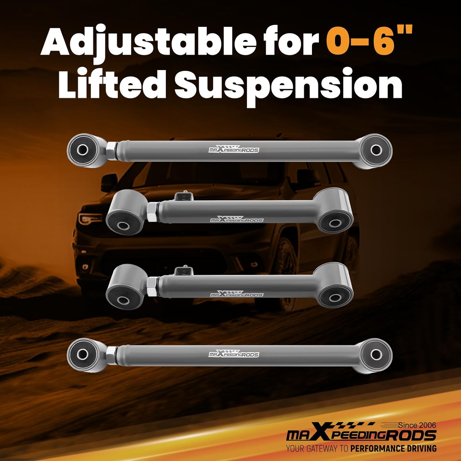 maXpeedingrods Rear Control Arms for RAM 1500 2009-2018, Jeep Gladiator 2020-2021, Upper and Lower Control Arms for 0-6” Lift