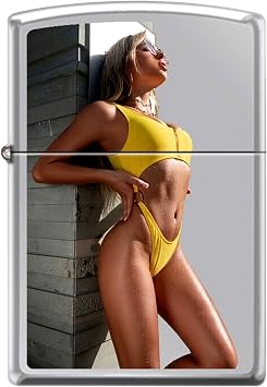 Custom Personalized Zippo Red Girl Black Matte Lighter - Engraving Yellow