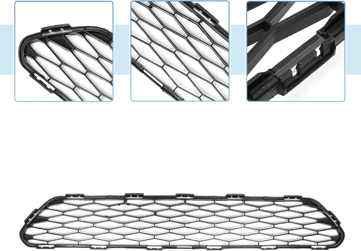 X AUTOHAUX No.622544BA0A Front Lower Hood Bumper Grille Grill for Nissan Rogue 2.5L CVT 2WD S 2ROW 2014-2017 Front Lower Bumper Kidney Grille Grill Black