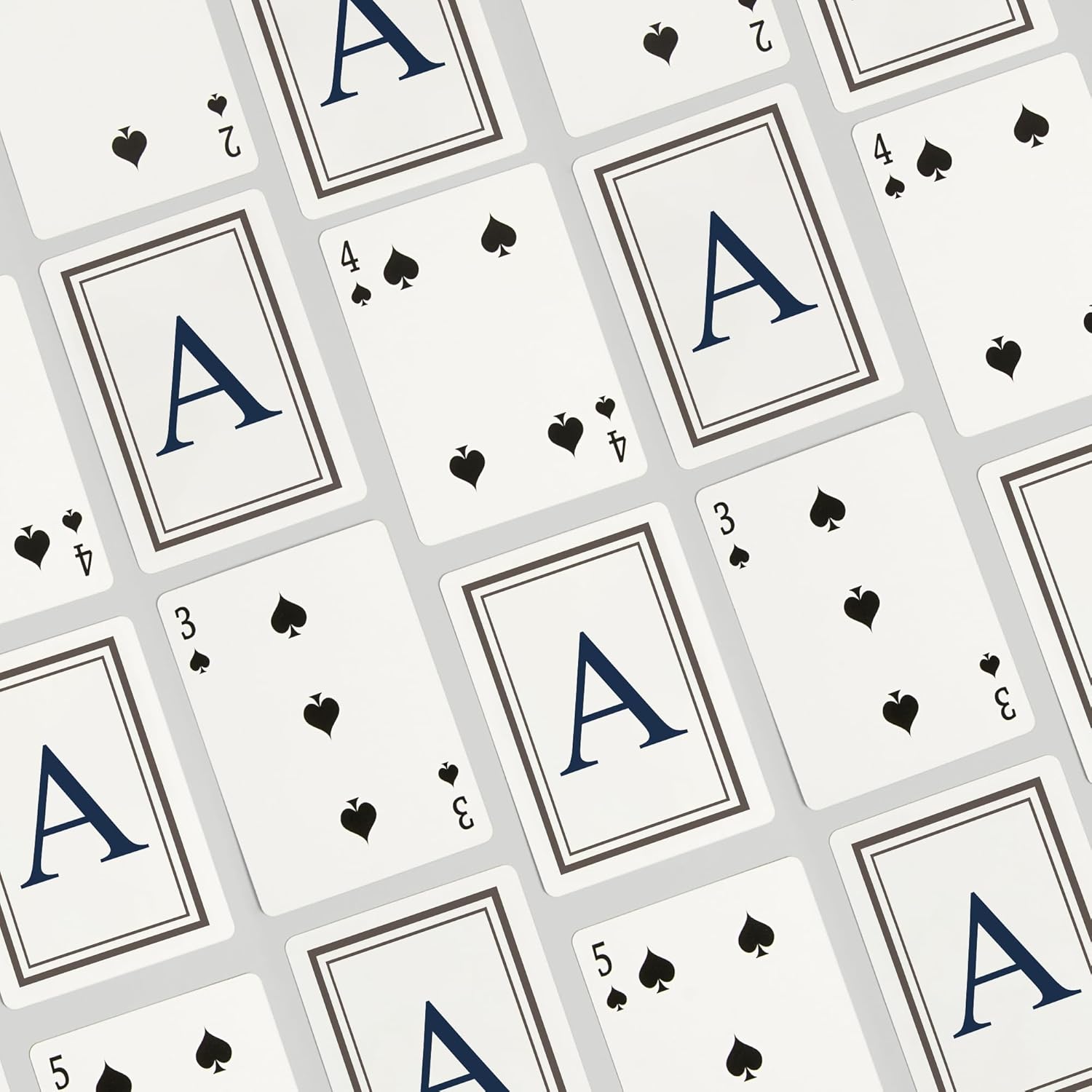 Lantern Press Monogram, Estate, Gray and Blue, A, 52 Playing Cards for Adults, Poker Size Card Deck