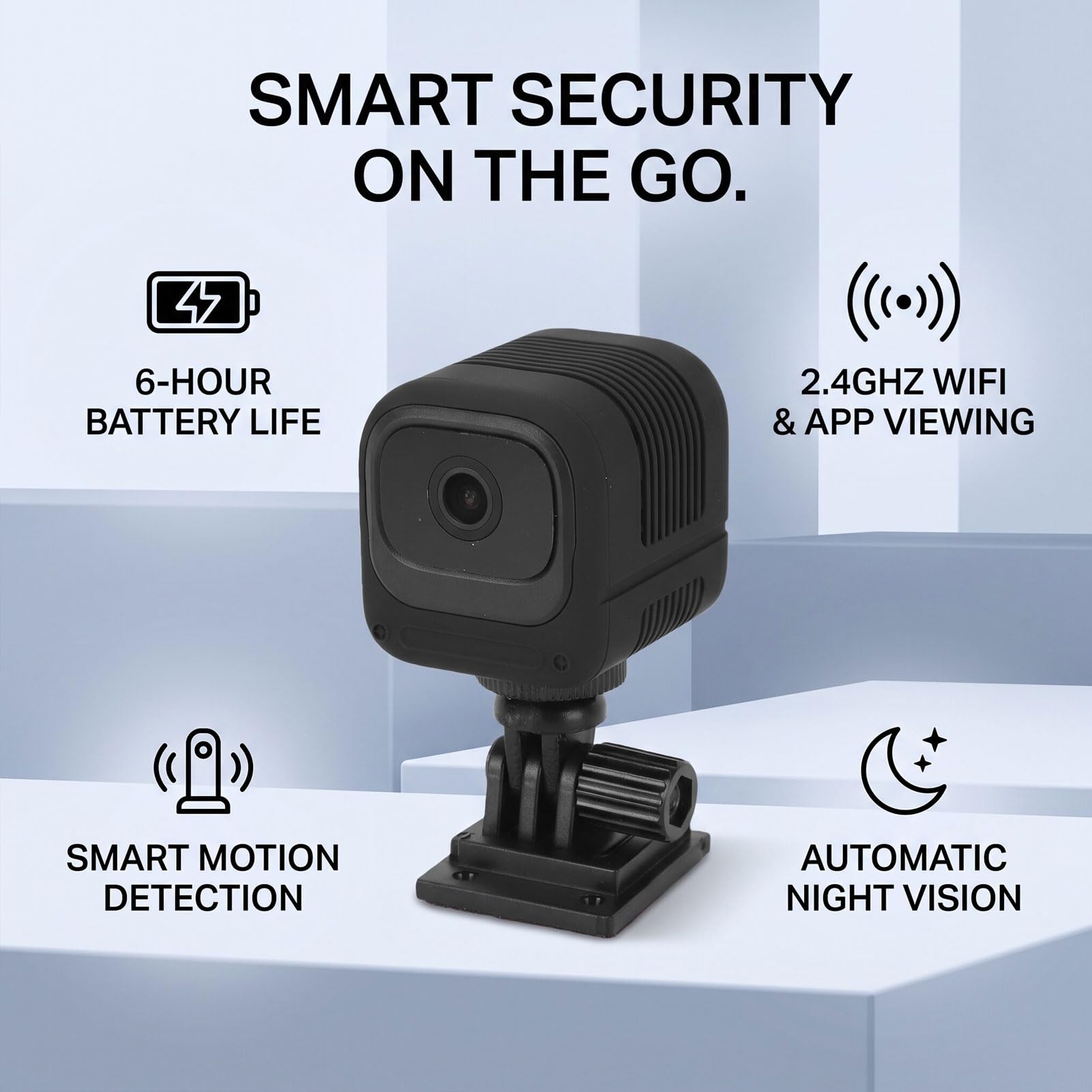 Dpofirs Telecamera di Sicurezza HD 1080P | Visione Notturna a Infrarossi con Rilevamento del Movimento Remoto WiFi da 2,4 GHz per la Sorveglianza Esterna Interna
