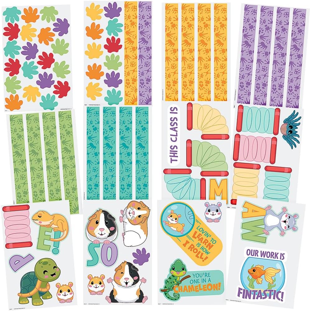 Fun Express Classroom Pets Bulletin Board Set - 74 Pc