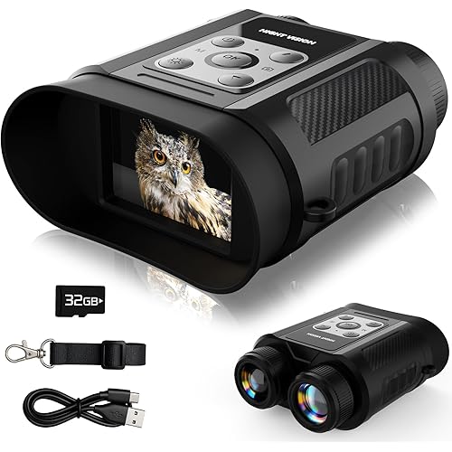 Night Vision Goggles,4K 48MP Night Vision Binoculars, 1000FT Viewing Range, 7-Levels Adjustable IR, 8X Digital Zoom for Outdoor, Camping and Wildlife Observation