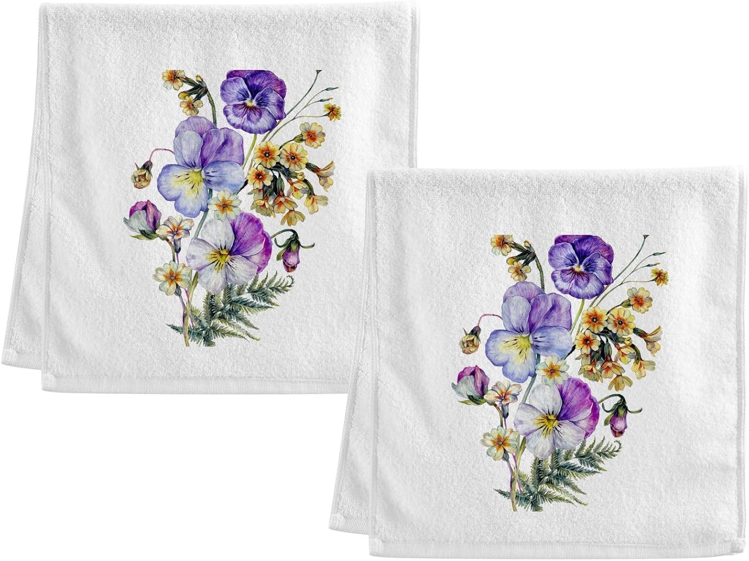 Purple Hand Towels for Bathroom Purple Decorative Towels Watercolor Flower Towels Sets of 2 Soft 100 Percent Cotton Towel Set Luxury Bath Towels Face Towel 16" X 30" - Image 8