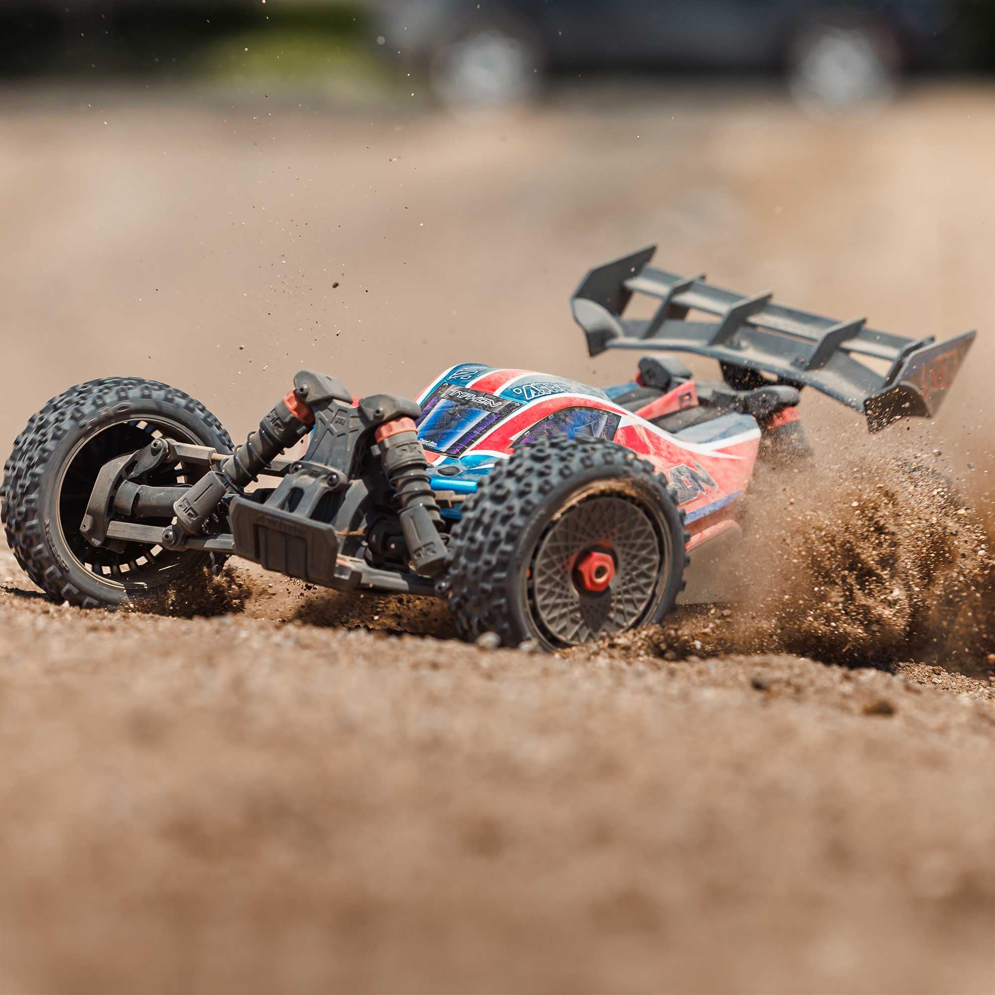 ARRMA RC Car 1/8 Typhon 4X4 223S BLX BRUSHLESS Buggy RTR (bateria i ładowarka nie są dołączone) z DSC RED/Blue, ARA4306V4T3