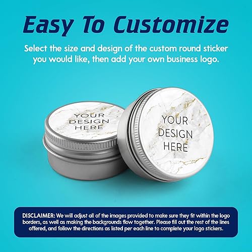 Vista 608 de DayStar Custom Signs & Design - 100 adhesivos de vinilo personalizables, con texto, imagen, diseño y logotipo; adhesivos para logotipo de embalaje