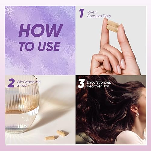 Miniatura 7 de Crecimiento del cabello  Biotina 10,000mcg, colágeno, palma enana enana americana A, C, D3, E, complejo  Regresa naturalmente el cabello, la piel y