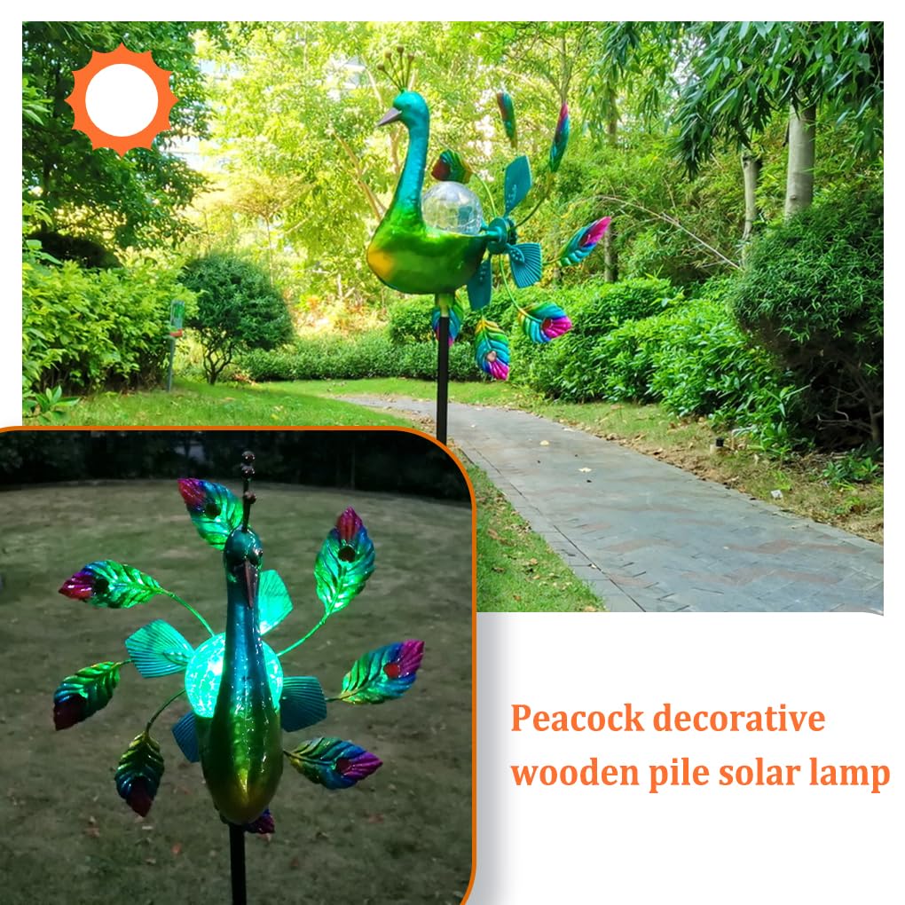 Solarna lampa w kształcie zwierzęcia wiatrak dziedziniec patio wiatr spinner palik lampka nocna kula abażur dom świecąca dekoracja
