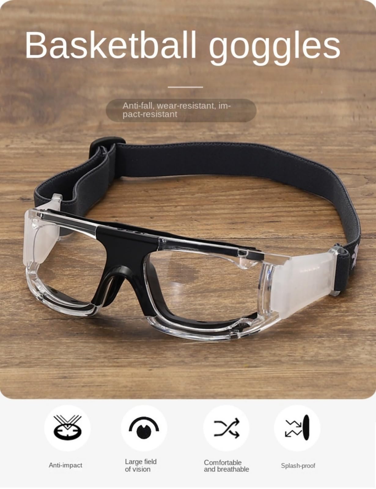 Gafas deportivas, gafas de baloncesto antiempañamiento, para entrenamiento de fútbol, raquetball, entrenamiento, gafas de seguridad para adultos y jóvenes