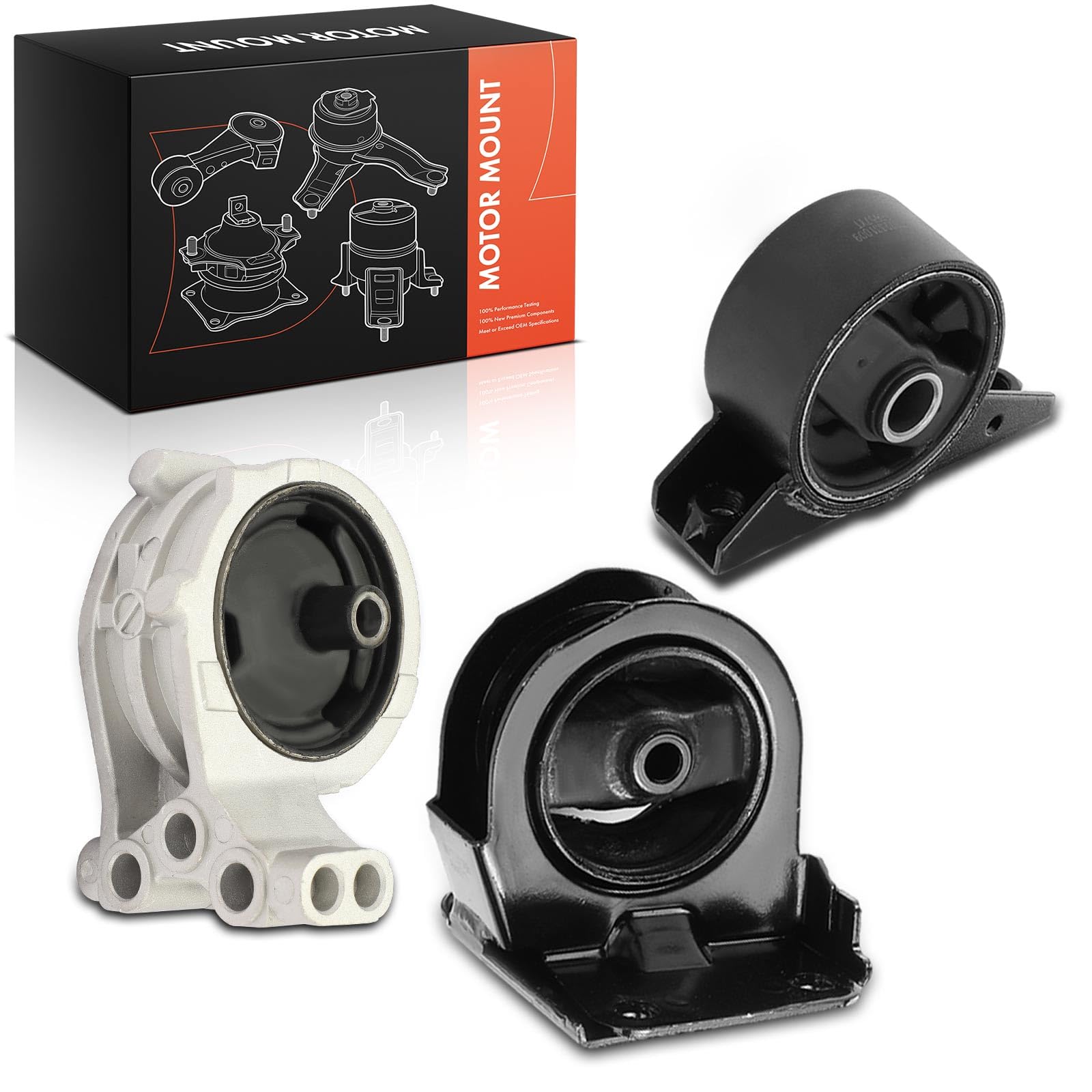 Frankberg 2x Supporto motore anteriore destro + 1x Supporto idraulico | MB844274; Compatibile con: Eclipse II D3A