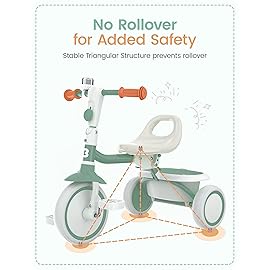 besrey Toddler Tricycle with Bell, Kids Tricycle Age 18 Months to 5 Years, Kids Trike, Toddler Bike for 1.5-5 Year Olds, Baby Trike, Gifts & Toys for Boys & Girls