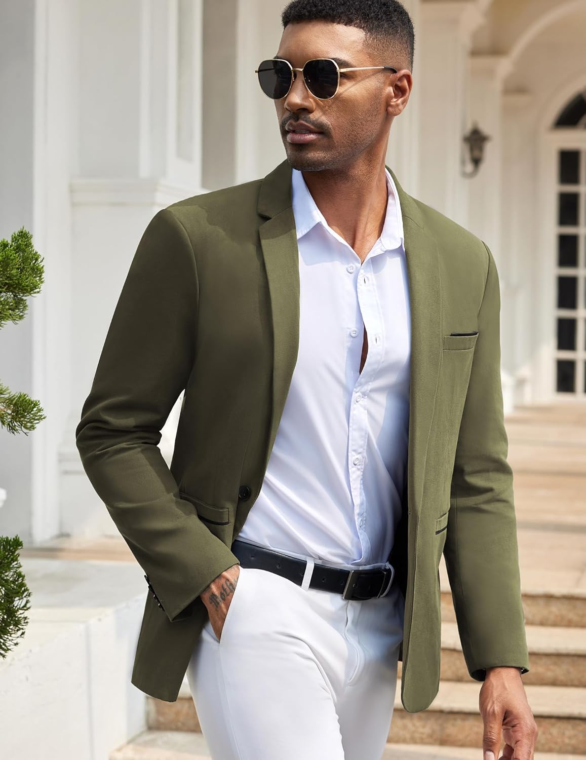 COOFANDY Men's Casual Blazers Sport Coats Slim Fit Cotton Sport Jackets 1 Button Lightweight Suit Jackets - Image 2