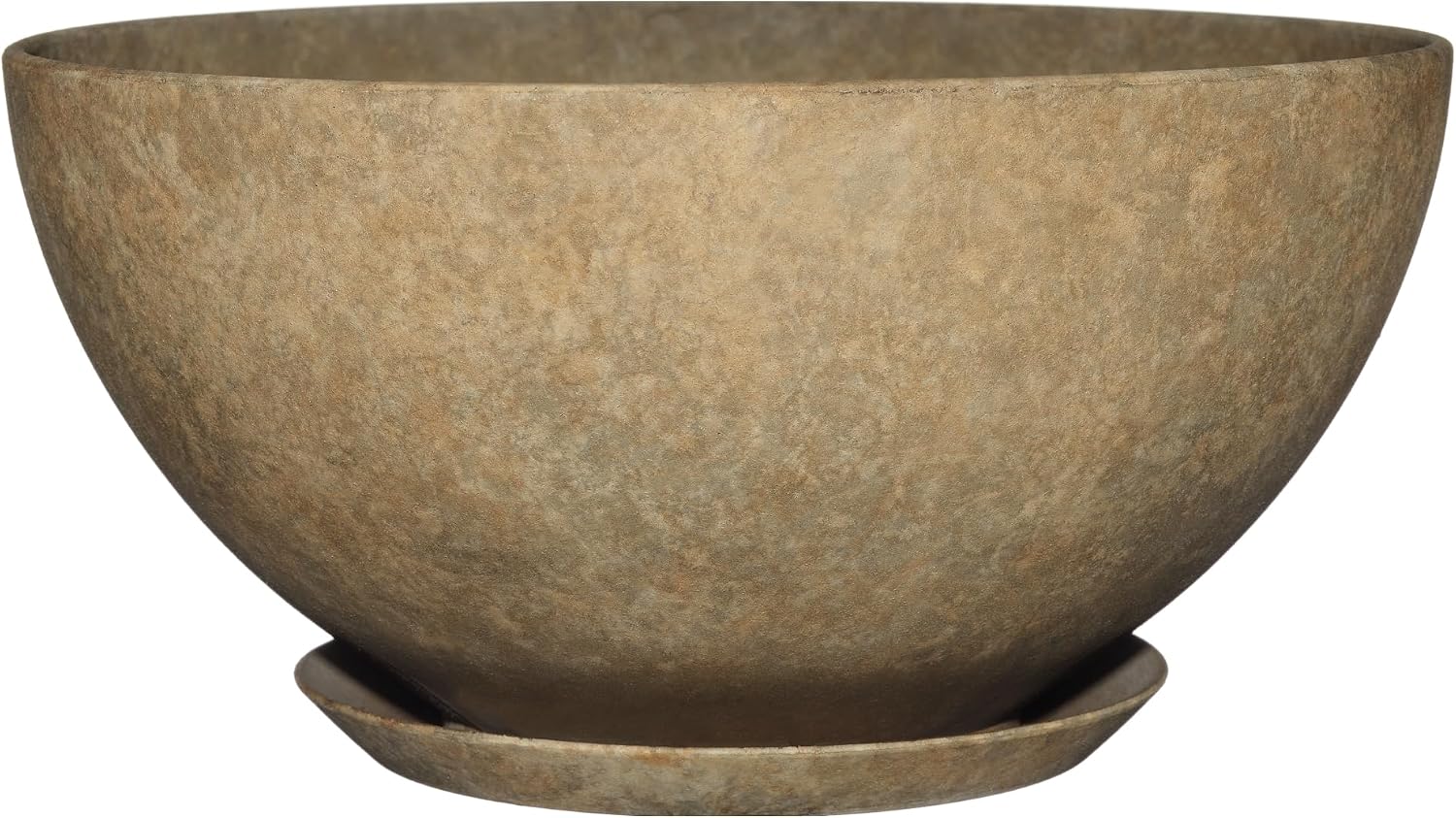 GROWSCAPE Rosie Planter Bowl, with Drainage and Saucer, 10” Earth