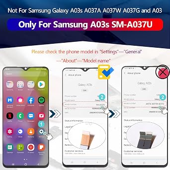 شاشة لاستبدال شاشة Samsung Galaxy A03s لـ Samsung A03s SM-A037U LCD شاشة لوحة اللمس Digitizer Assembly Repair Parts with Kit