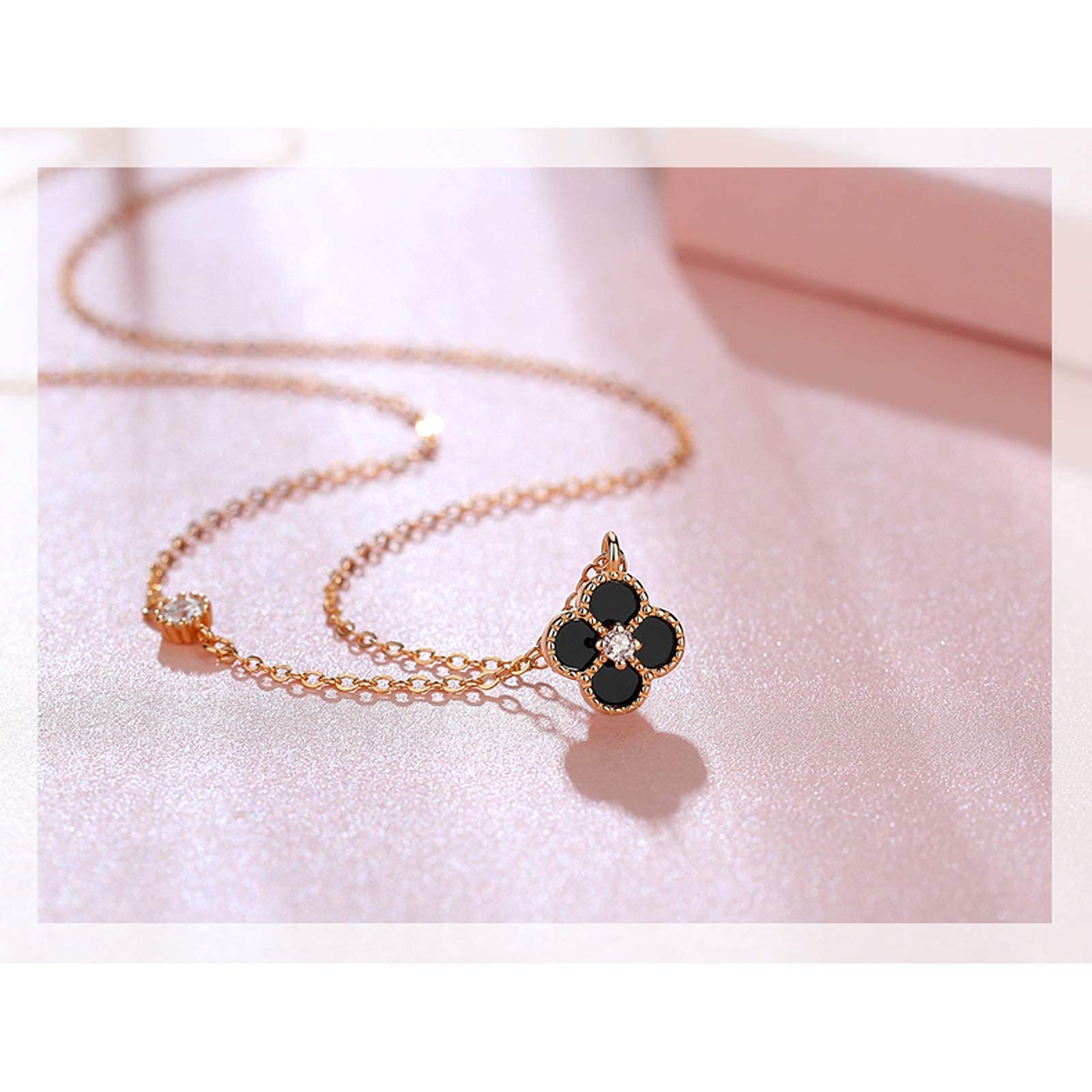 Naszyjnik dla kobiet czterolistny naszyjnik kobiecy temperament 18k kolorów łańcuszek do obojczyka luksusowy prezent Choker naszyjnik baterie domowe