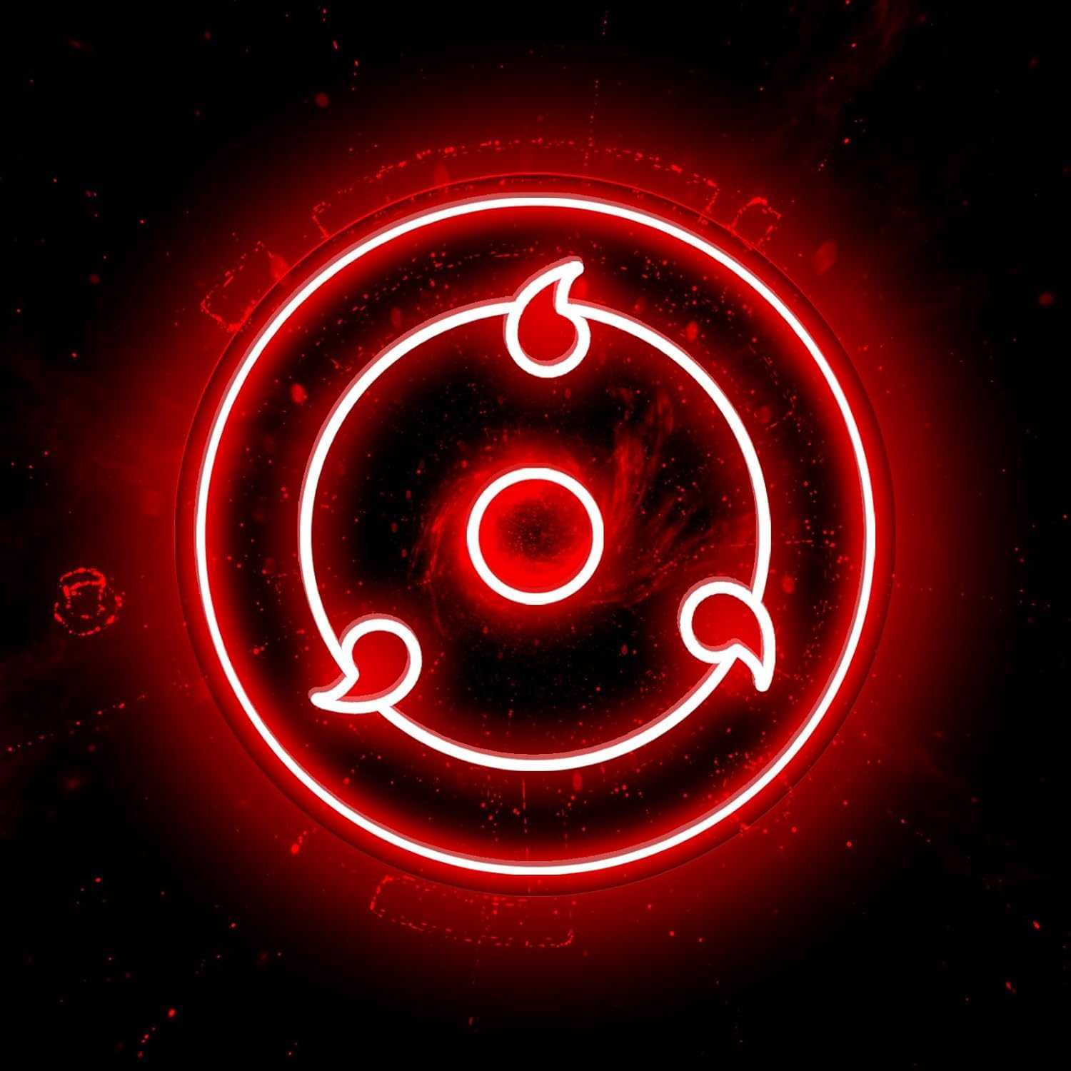 Sharingan Party Decoration Red LED Neon Sign Suitable for All Occasions Controllable Switch Light Memory Function Graduation Day and Holiday Gifts Gifts for Friends and Family (Red)