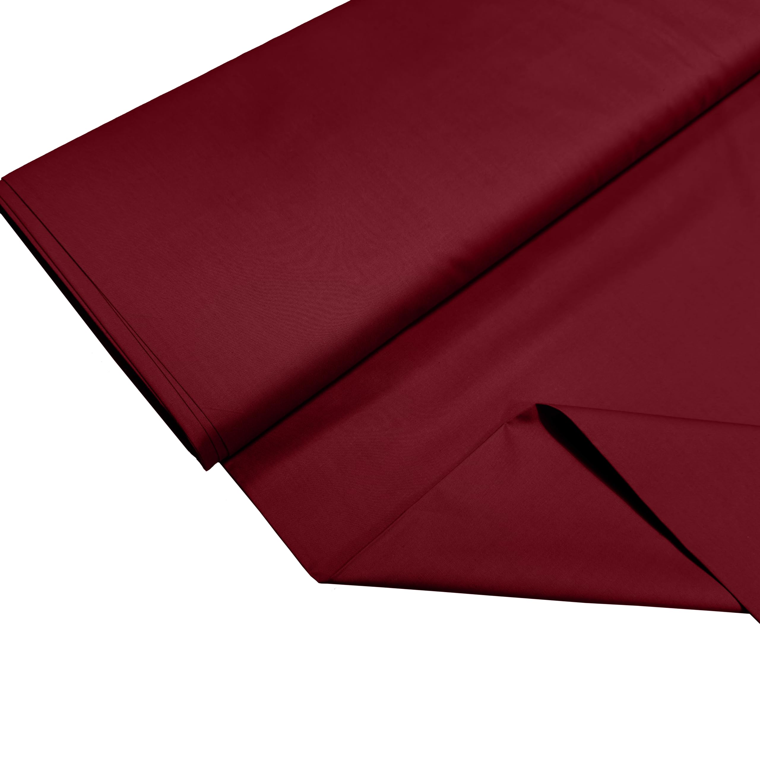 100% Cotton Percale Fabric – 200 Thread Count, 120 GSM, Breathable & Durable Material for Bedding, Quilting & Sewing - 50cm x 55cm (Wine)