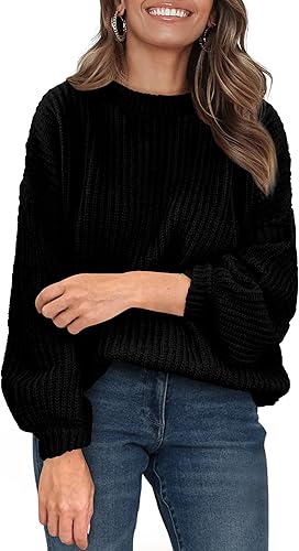 PRETTYGARDEN Fall Sweaters for Women 2025 Fashion Long Sleeve Casual Ribbed Knit Winter Clothes Pullover Jumper Tops