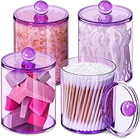 Vista 14 de Paquete de 2 Portadores de Qtip, Juego de Frascos de Boticario, Frascos de Baño con Tapas para Hisopos de Algodón, Bolas, Almohadillas, Palillos