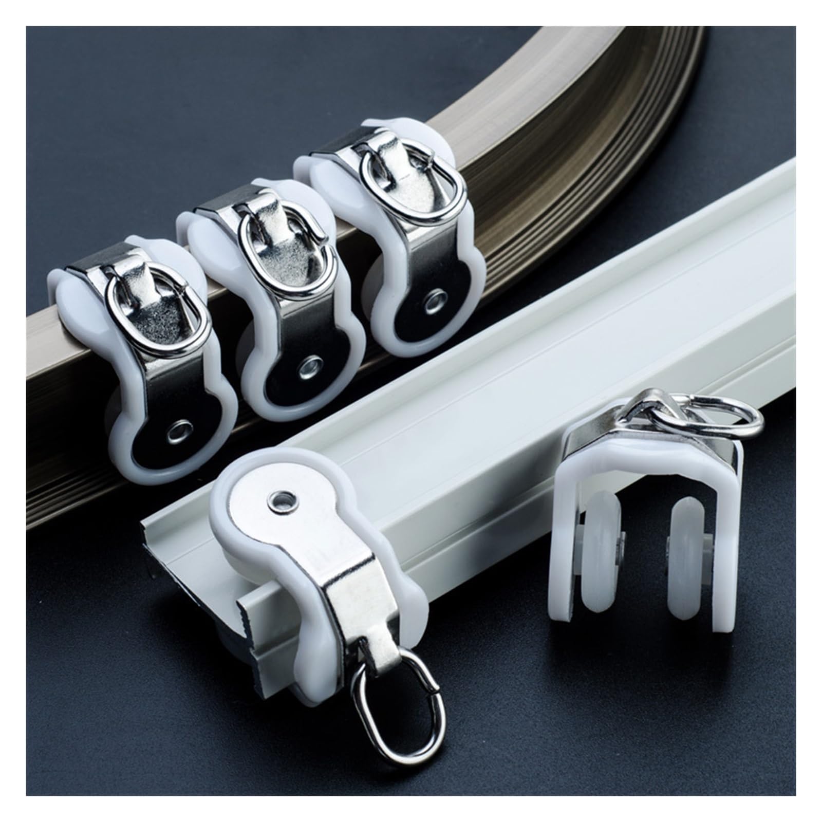 Embrasse pour Rideaux Rails Flexibles Robustes for fenêtres convexes, Fixations de Rideaux silencieuses, Accessoires for fenêtres de Maison(Champagne- Wall,375cm)