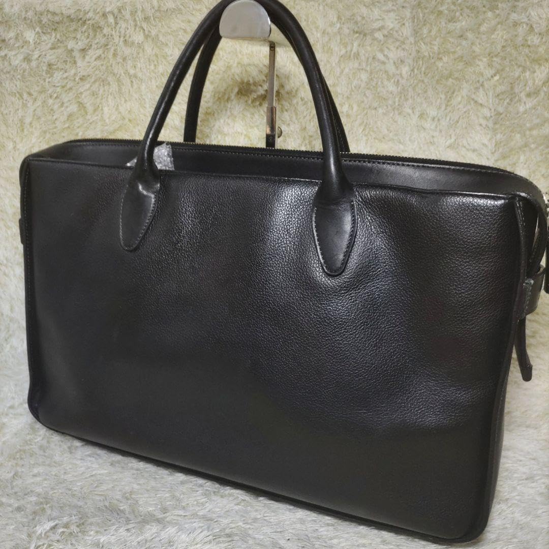 美品✨キタムラ　ブリーフケース　2way オールレザー　ステッチ　ブラック 美品】キタムラ ブリーフケース 2way オールレザー ステッチ