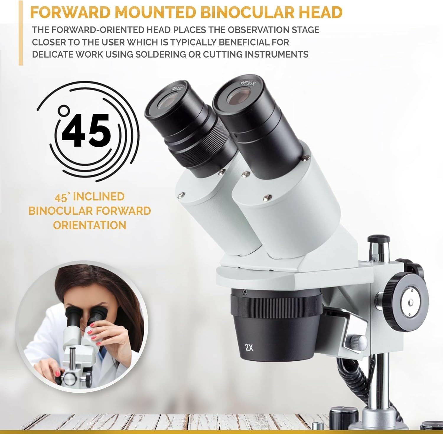AmScope – 20X-80X LED inalámbrico Stereo Microscopio Cordless