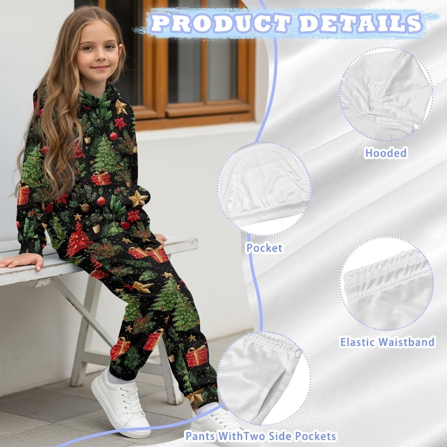 Girls Boys Tracksuit 2 Piece Hoodie and Jogger Pants Athletic Sweatsuits Set Kids Casual Activewear 5-12Y
