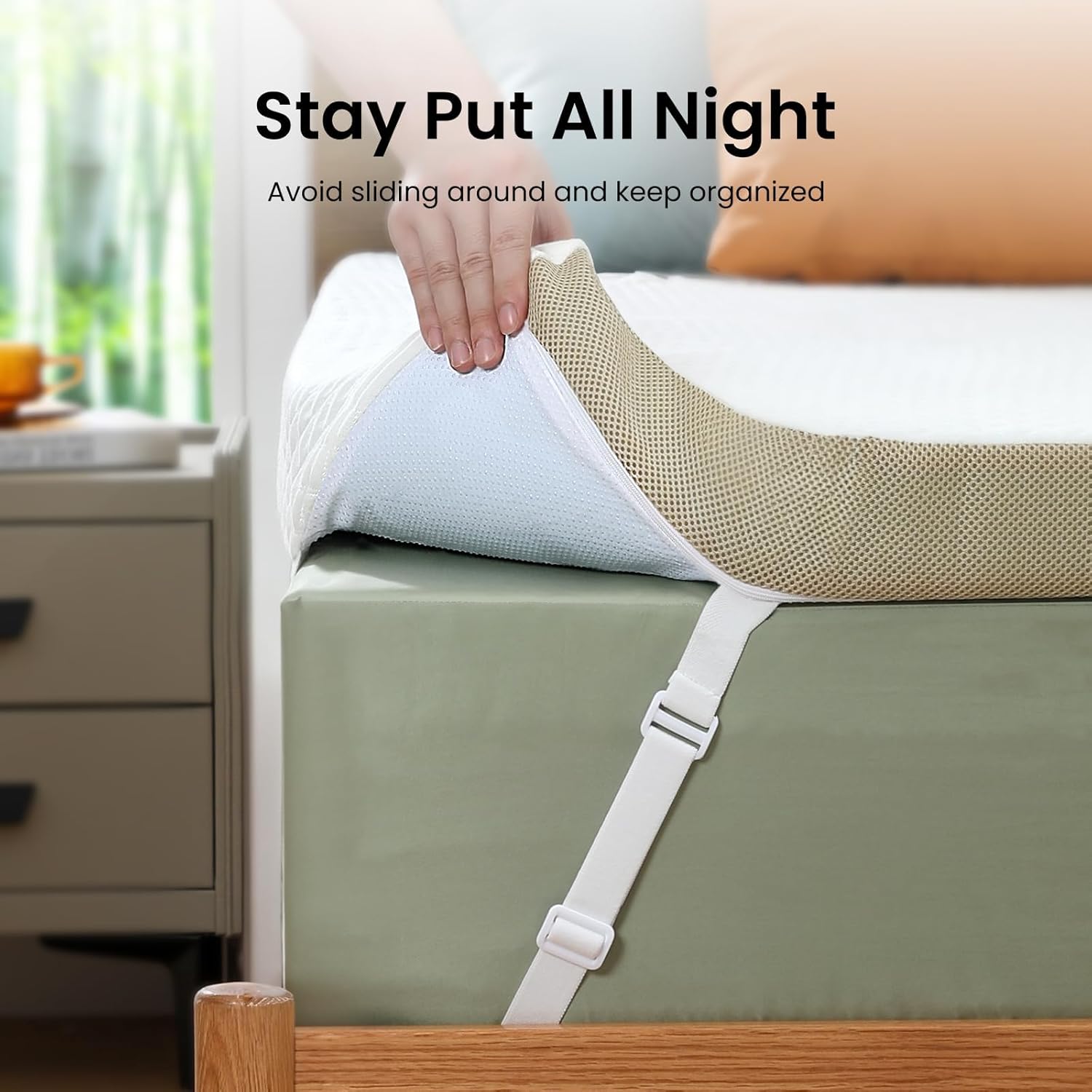 Marsail Full Size Memory Foam Mattress Topper, 3 Inch Cooling Gel Infused Mattress Topper with Soft Cover, CertiPUR-US and Oeko-TEX Certified, Suitable for Sofa, RV, Camping - Image 4