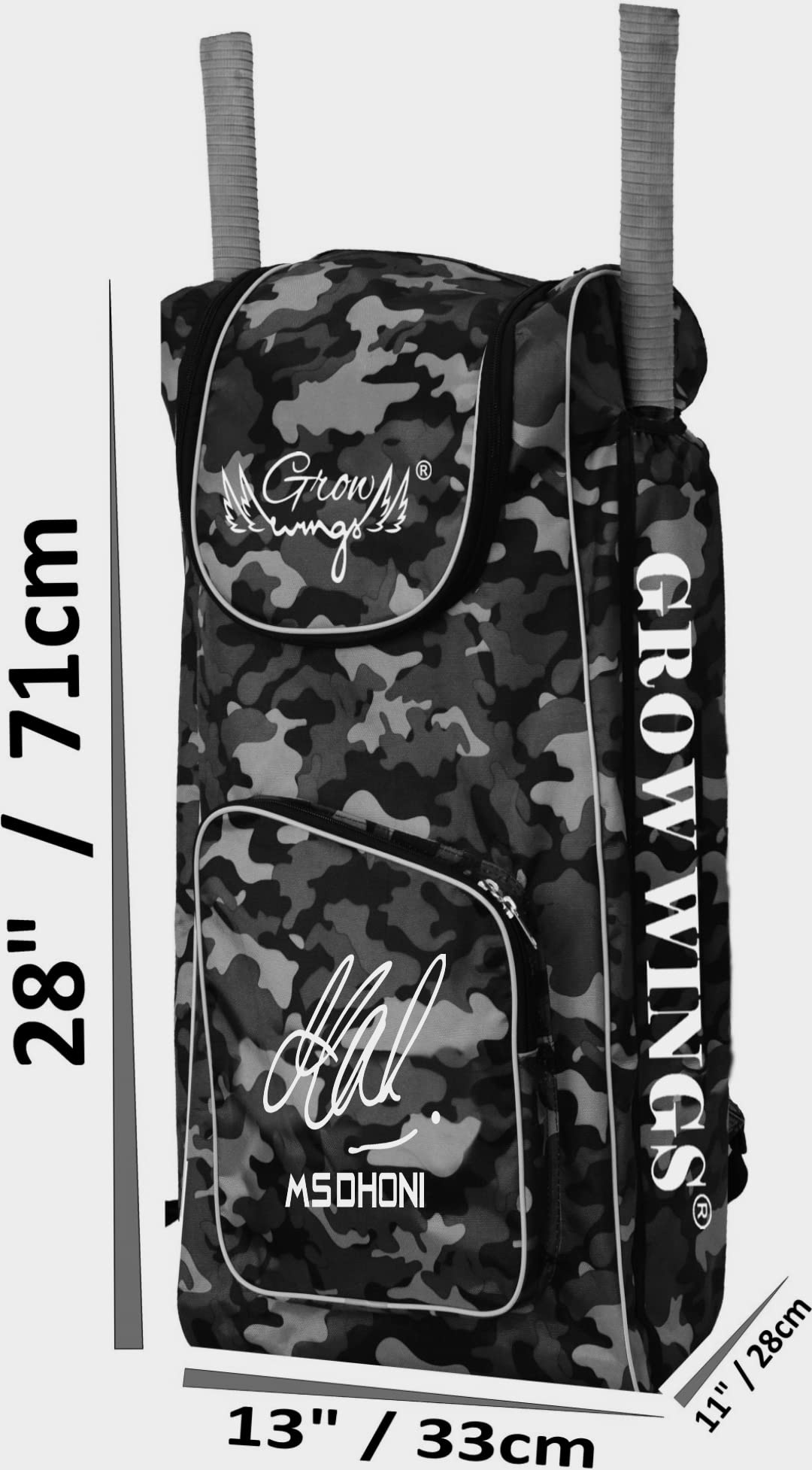 Grow wings Branded Sports Cricket kit Bag (Olive Green)